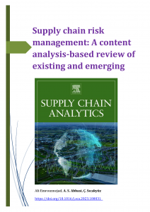 Supply chain risk management: A content analysis-based review of existing and emerging topics